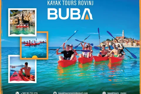 Rovinj : Excursions en BUBA-KAYAK, plongée en apnée, escalade de falaise&boissons