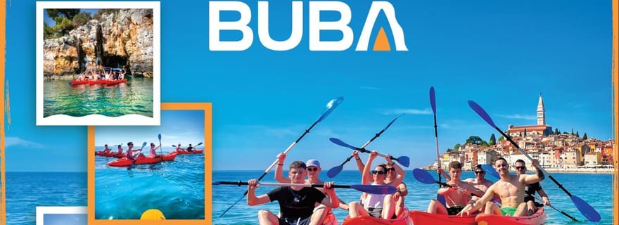 Rovinj : Excursions en kayak avec BUBA : snorkeling, saut, boissons gratuites et photos