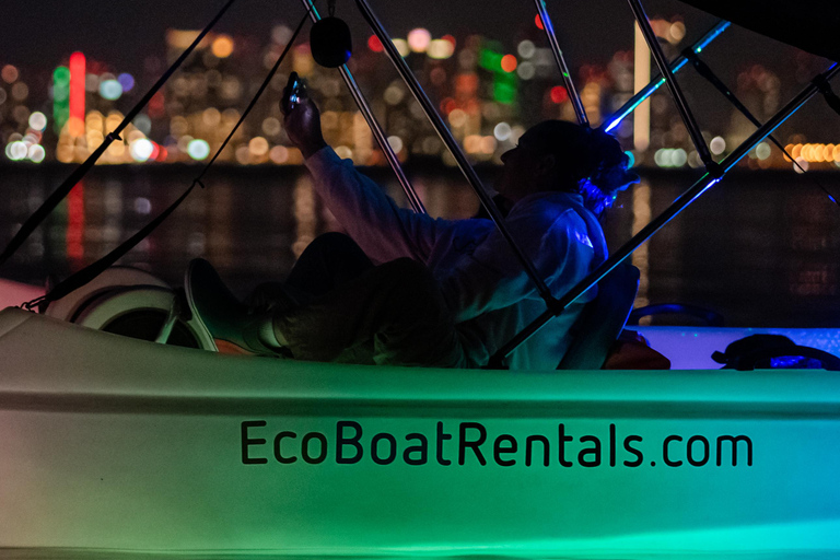 San Diego: Night date on Glow pedal Boat with Downtown views