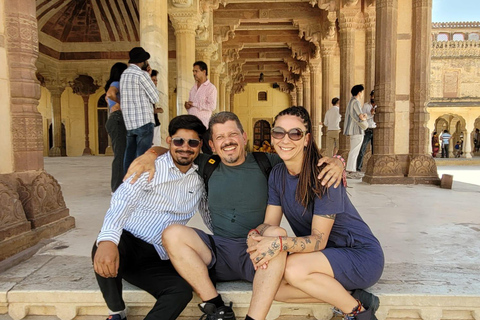 Vanuit Delhi: Dagtrip Jaipur met Amber Fort &amp; StadspaleisAuto + Gids