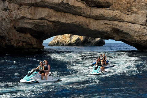 Jet Ski to Margarita Island from San Antonio From San Antonio: Margarita Island Jetski Tour