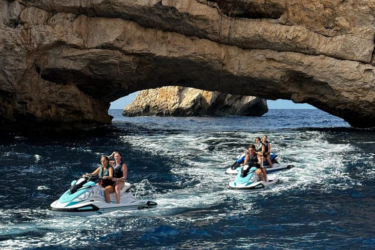 Jet Ski to Margarita Island from San Antonio From San Antonio: Margarita Island Jetski Tour