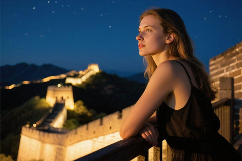 Sunset Glow at Mutianyu Great Wall Night Bus Tour+Ticket Mutianyu Great Wall Night Guided Bus Tour+Cable Cars-Russian