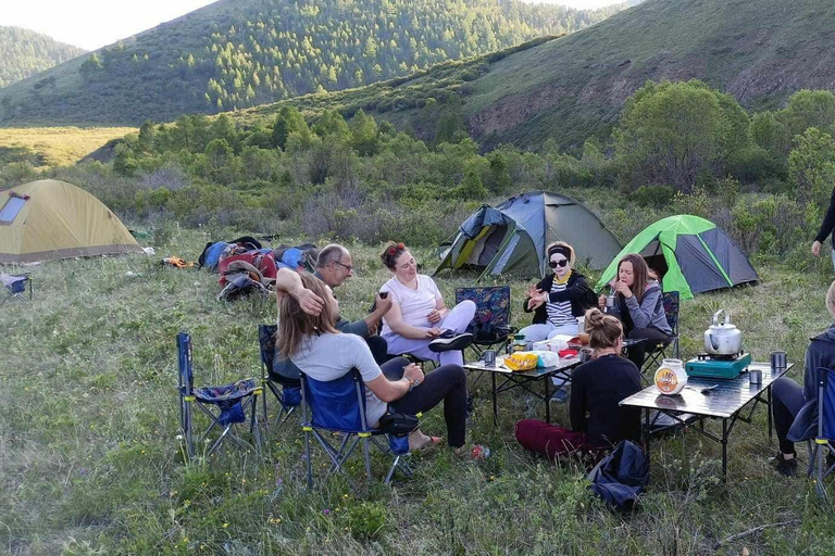 Horseback riding to Khagiin Khar lake
