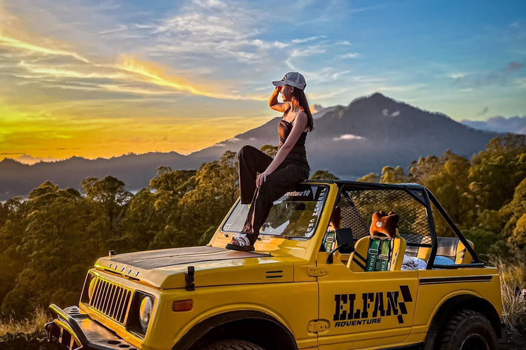 Bali: Mount Batur Jeep Sunrise and Hot Spring All InclusiveTour particular de jipe com traslado