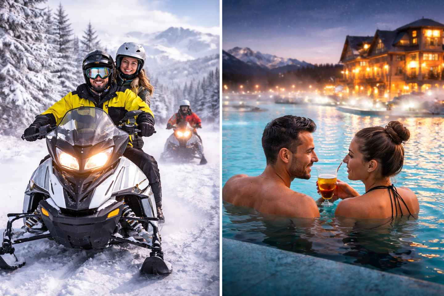 Krakow: Snowmobile Ride with Thermal Pools and Hotel Pickup