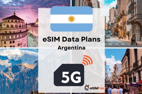 eSIM Argentina : Plan de données Internet 4G/5GArgentine : 1GB 7Days
