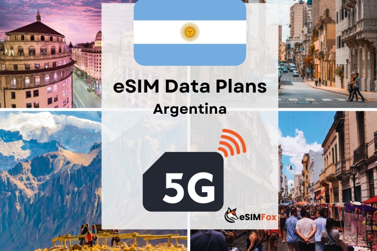 eSIM Argentyna: Internetowy plan taryfowy 4G/5GArgentyna: 1 GB 7 dni