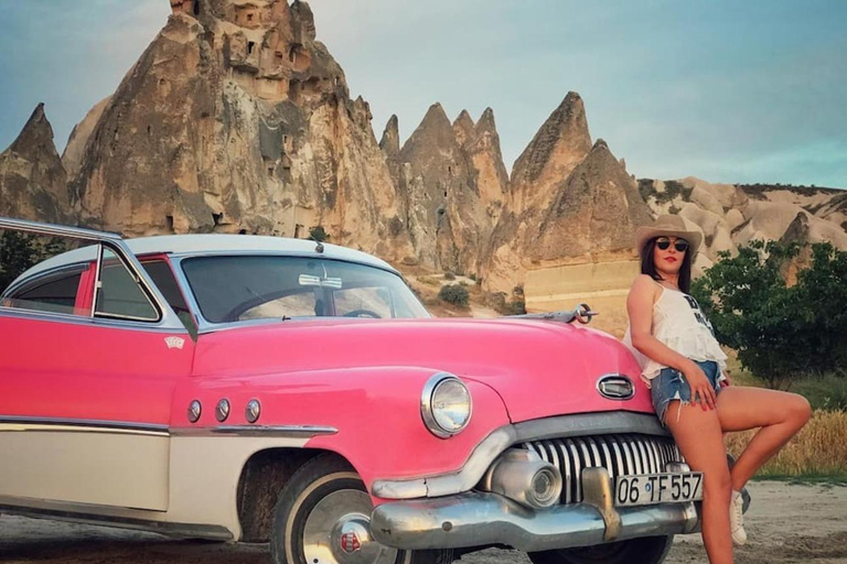 Ortahisar: Balloon ride by classic car in Cappadocia