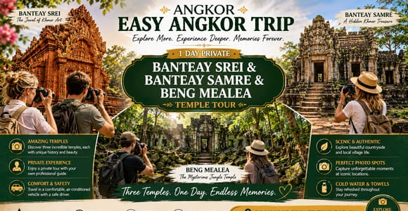 Siem Reap: Banteay Srei, Samre, and Beng Mealea Temple Tour