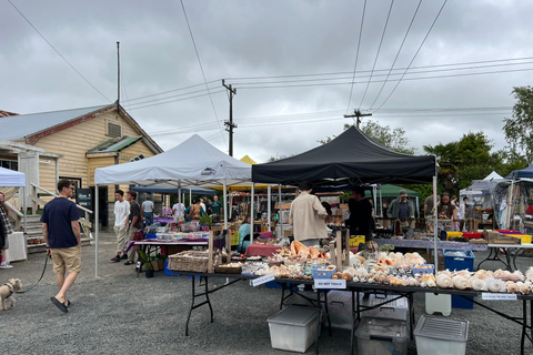 Vanuit Auckland: MATAKANA DORPSMARKT &amp; WIJN/BEELDHOUWKUNST TOUR