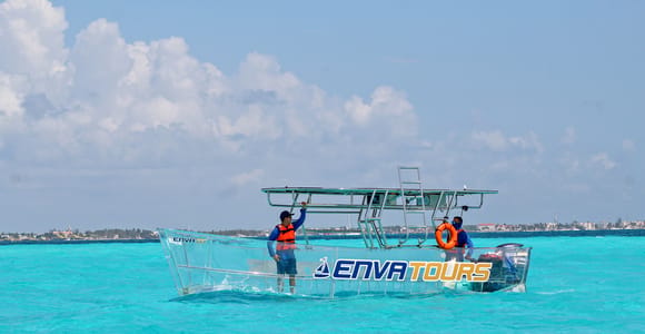 Cancún: Nichupté Lagoon Transparent Boat Tour with Drinks