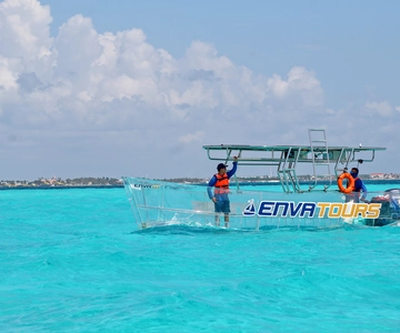 Cancún: Tour in barca trasparente della laguna di Nichupté con bevande