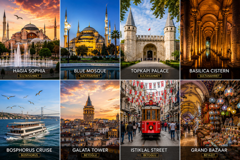 Istanbul: Private Custom Tour with Hotel Pickup & Transfers Private Tour: 8-10 Hours, Pickup & Transfers, Up to 6 Guests