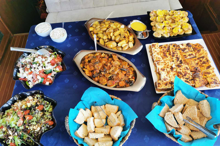 Mykonos : Croisière au coucher du soleil vers Rhenia, safari sur la plage, dînerCroisière sans transfert