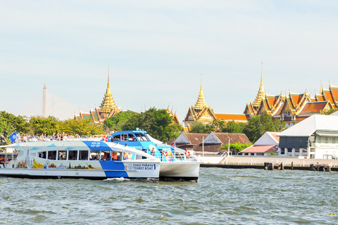 Bangkok : bateau à arrêts multiples sur la rivière Chao PhrayaBangkok : bus à arrêts multiples sur la rivière Chao Phraya