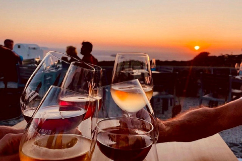 Santorini: Tour delle cantine con degustazione di vini e ciboTour al tramonto