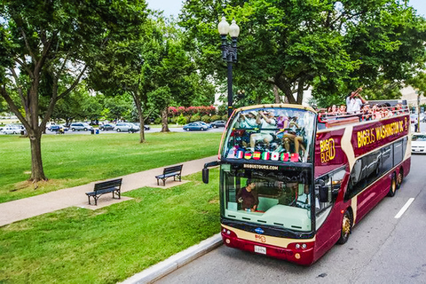 DC: Hop-On Hop-Off Sightseeing Tour by Open-top Bus 3-Day Ticket and Monuments Water Taxi Cruise