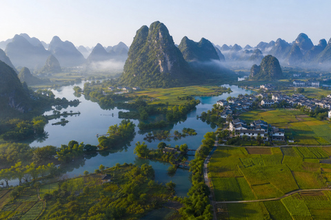 Yangshuo Ticket: Ruyi Peak, Silver Cave, Yulong River & More Li River Bamboo Raft Round Trip with Shuttle