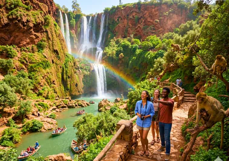 Marrakech: cascate di Ouzoud, escursione guidata in barca + pranzo - cascade
