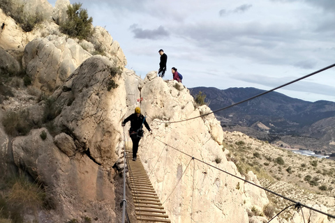 Via ferrata with 130-meter zip line in Elda Via ferrata with a 130-meter zipline in Elda