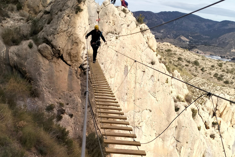 Via ferrata with 130-meter zip line in Elda Via ferrata with a 130-meter zipline in Elda