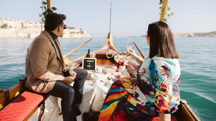 Malta: passeio de barco particular de luxo com piquenique em Valletta e 3 cidades