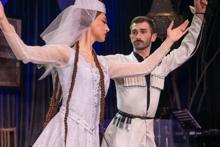 Tbilisi: Georgian Dinner, Wine & Folk Show with Pickup