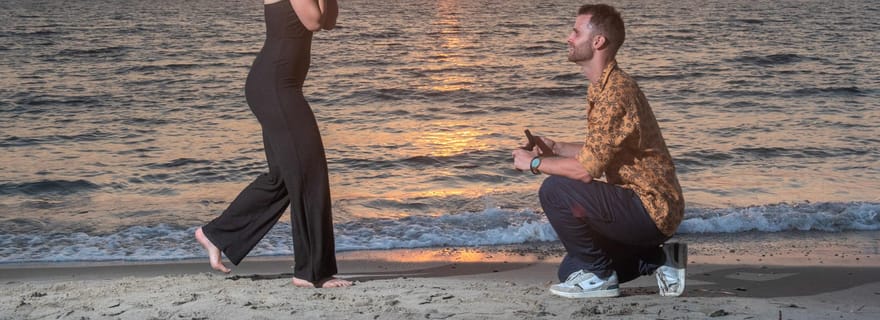 Photoshoot de la demande en mariage sur l'île de Kos
