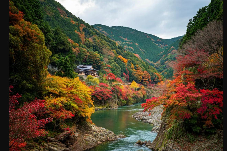 Tenryu-ji & Jojakko-ji, Hozugawa Gorge Trolley & Boat Drift From Osaka
