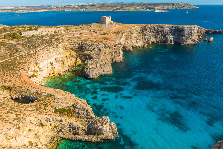 Comino: Crucero en barco a la Laguna Azul, la Laguna de Cristal y las Cuevas