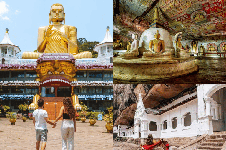 Excursion d'une journée au départ de Kandy : découverte du rocher du lion et du temple de la grotte de Sigiriya