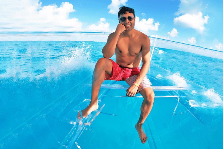 Cancún: Nichupté Lagoon Transparent Boat Tour with Drinks