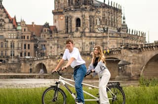 Dresden: Fahrradverleih - Tandem