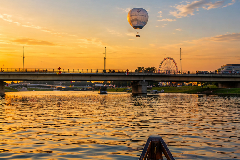 Krakow: Sunset & Night Cruise on a Traditional Wooden Boat