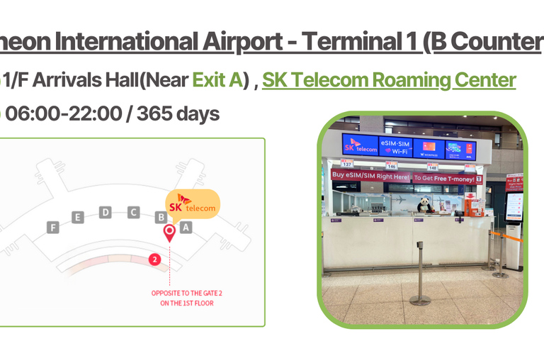 Aéroport d&#039;Incheon : Korea SIM avec SKT 4G Données illimitéesSIM de 15 jours