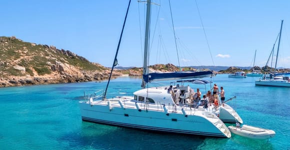 From Cannigione: Catamaran tour among La Maddalena islands