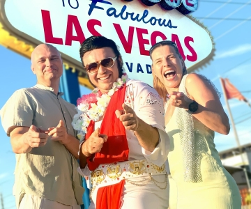 Las Vegas Boda de Elvis en el cartel de Las Vegas con fotos