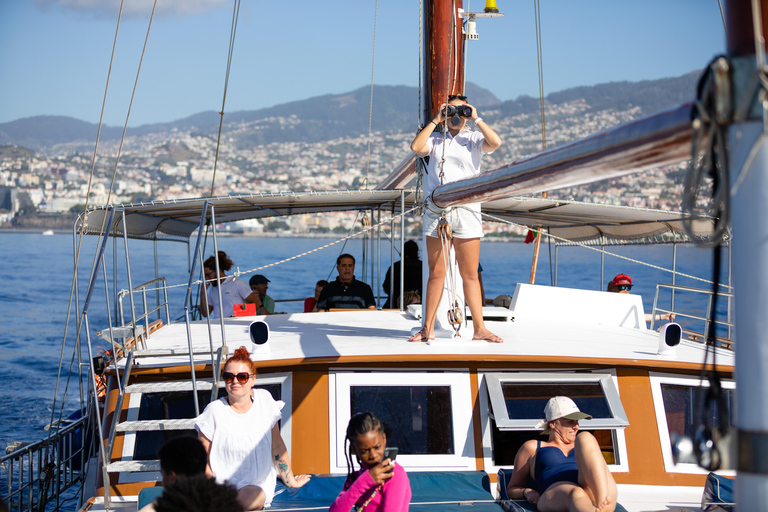 Atlantic Festival Funchal: Fireworks view from a wooden boat with a drink Atlantic Festival Funchal: Firework view from a wooden boat with a drink