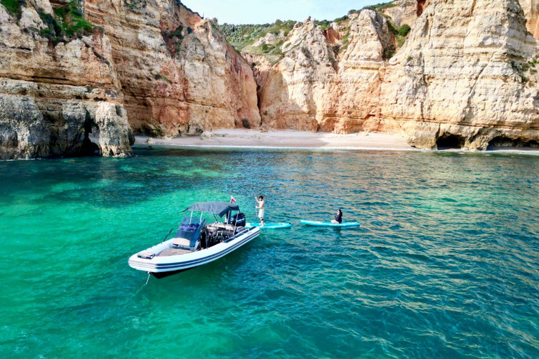 Benagil Cave Private Boat Charter with SUP, Wake & Snorkel. 2H Private Boat