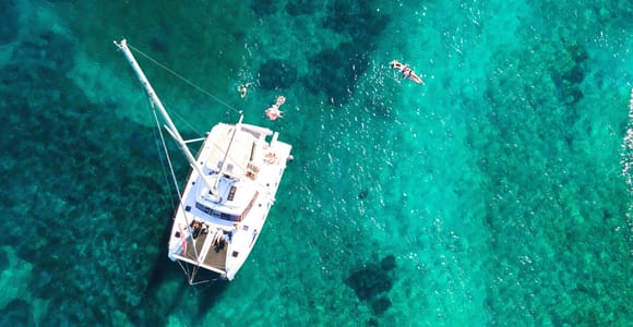 Rhodes Luxury Sunset Catamaran with Open Bar & Water Toys