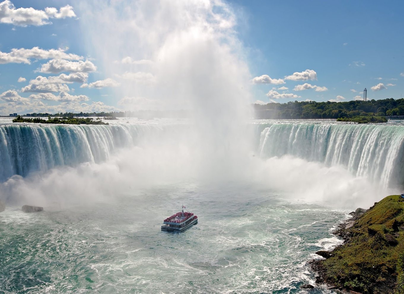 Niagara Falls: Bådtur og rejse bag vandfaldene