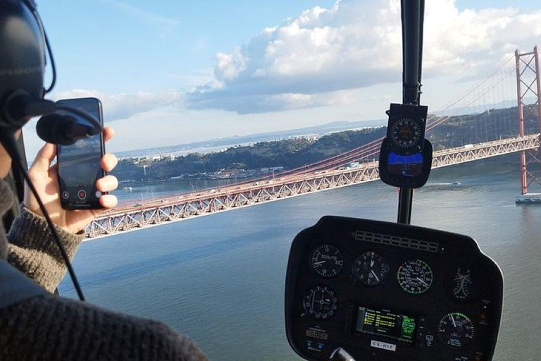 Lisbon: Helicopter Tour in Lisbon and Tagus River Cruise Helicopter Tour + Sunset Cruise