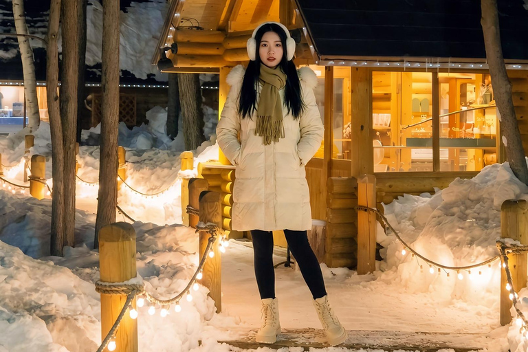 Sapporo: Blue Pond & Ningle Terrace Illumination, Biei Tour 10:40 – Departure：Sapporo Station North Exit Bus Parking Lot
