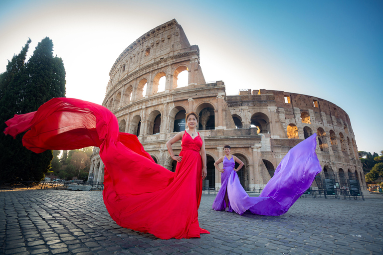 Flying dress photoshoot