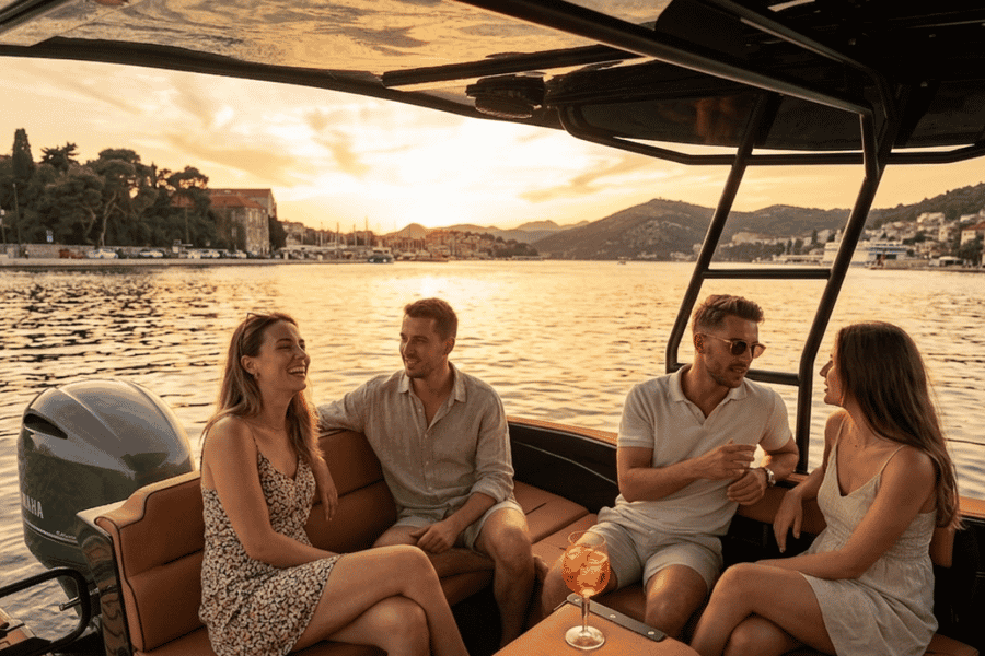 Dubrovnik: Aperol-Spritz-Tour bei Sonnenuntergang mit Luxus-Schnellboot. Foto: GetYourGuide Dubrovnik: Aperol-Spritz-Tour bei Sonnenuntergang mit Luxus-Schnellboot. Foto: GetYourGuide
