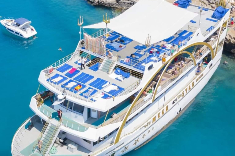 From Antalya/Kemer: Mega Star Cruise w/Lunch and Foam Party Mega Star Boat Cruise with Antalya Hotel Transfers