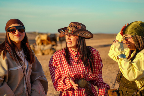 Marrakech: Agafay Camel Ride, Pool & Lunch or Dinner Show Evening Sunset Camel Ride & Pool & Dinner Show