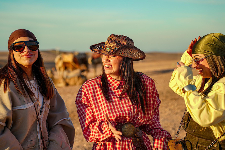 Marrakech: Agafay Camel Ride, Pool & Lunch or Dinner Show Evening Sunset Camel Ride & Pool & Dinner Show