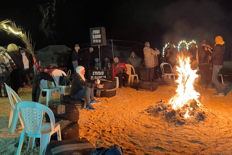 Ksar Ghilaine: Cena al tramonto e notte stellata nel deserto